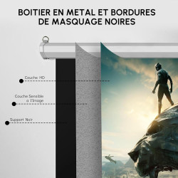Fabulcozy Écran de Projection motorisé écran projecteur électrique Formats 4:3 84 Pouces 171L x 130H cm Fixation Mur ou Plafond 