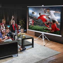 Fabulcozy Écran de Projection avec Support trépied réglable en Hauteur écran vidéo projecteur 84 Pouces Format 4:3 171L x 131H c