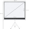 Fabulcozy Écran de Projection avec Support trépied réglable en Hauteur écran vidéo projecteur 84 Pouces Format 4:3 171L x 131H c