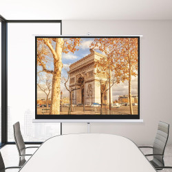 Fabulcozy Écran de Projection avec Support trépied réglable en Hauteur écran vidéo projecteur 84 Pouces Format 4:3 171L x 131H c