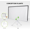 Fabulcozy Écran de Projection avec Support trépied réglable en Hauteur écran vidéo projecteur 84 Pouces Format 4:3 171L x 131H c