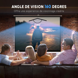 Fabulcozy Écran de Projection avec Support trépied réglable en Hauteur écran vidéo projecteur 84 Pouces Format 4:3 171L x 131H c