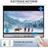 Fabulcozy Écran de Projection motorisé écran projecteur électrique Formats 16:9 100 Pouces 253L x 168H cm Fixation Mur ou Plafon
