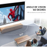 Fabulcozy Écran de Projection motorisé écran projecteur électrique Formats 16:9 100 Pouces 253L x 168H cm Fixation Mur ou Plafon