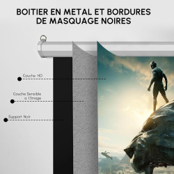 Fabulcozy Écran de Projection motorisé écran projecteur électrique Formats 16:9 100 Pouces 253L x 168H cm Fixation Mur ou Plafon