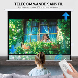 Fabulcozy Écran de Projection motorisé écran projecteur électrique Formats 16:9 100 Pouces 253L x 168H cm Fixation Mur ou Plafon