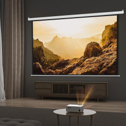 Fabulcozy Écran de Projection motorisé écran projecteur électrique 120 Pouces Fixation Mur ou Plafond Automatique pour Home Ciné