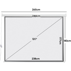 Fabulcozy Écran de Projection motorisé écran projecteur électrique 120 Pouces Fixation Mur ou Plafond Automatique pour Home Ciné