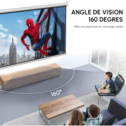 Fabulcozy Écran de Projection motorisé écran projecteur électrique 120 Pouces Fixation Mur ou Plafond Automatique pour Home Ciné