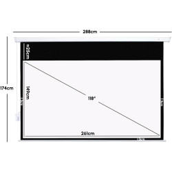 Fabulcozy Écran de Projection motorisé écran projecteur électrique 120 pounces Fixation Mur ou Plafond Automatique pour Home Cin