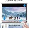Fabulcozy Écran de Projection motorisé écran projecteur électrique 120 pounces Fixation Mur ou Plafond Automatique pour Home Cin