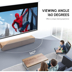 Fabulcozy Écran de Projection motorisé écran projecteur électrique 120 pounces Fixation Mur ou Plafond Automatique pour Home Cin