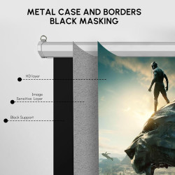 Fabulcozy Écran de Projection motorisé écran projecteur électrique 120 pounces Fixation Mur ou Plafond Automatique pour Home Cin