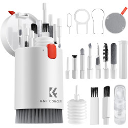 K&F CONCEPT Kit Nettoyage Clavier 20 en 1 Kit Nettoyage PC，Accessoires de Nettoyage pour AirPods, Caméra, Ordinateur, Téléphone