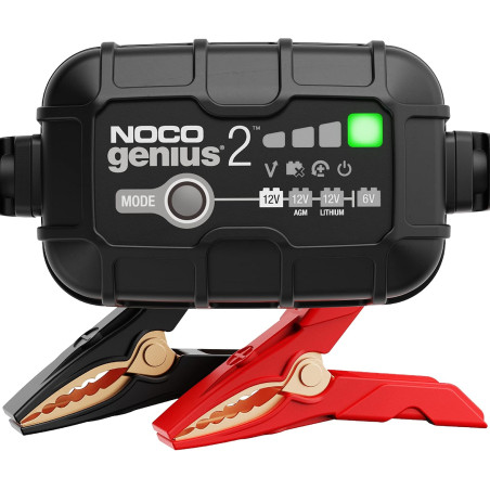 NOCO GENIUS2: Chargeur de Batterie Intelligent 2A 6V/12V – Maintien Automatique, Charge Lente & Désulfateur – Protection Surchar