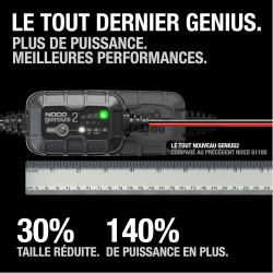 NOCO GENIUS2: Chargeur de Batterie Intelligent 2A 6V/12V – Maintien Automatique, Charge Lente & Désulfateur – Protection Surchar