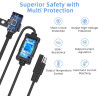 Prise USB Moto Étanche 12V Cliff Top, 18W PD Type-C Charge Rapide, Montage sur Rétroviseur 10 mm, Chargeur Téléphone Moto avec C