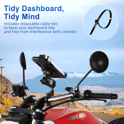 Prise USB Moto Étanche 12V Cliff Top, 18W PD Type-C Charge Rapide, Montage sur Rétroviseur 10 mm, Chargeur Téléphone Moto avec C