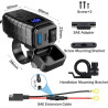 Idota Prise USB étanche pour moto avec interrupteur marche/arrêt et câble de charge rapide de type C Multi USB pour moto et camp