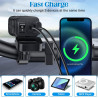 Idota Prise USB étanche pour moto avec interrupteur marche/arrêt et câble de charge rapide de type C Multi USB pour moto et camp