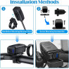 Idota Prise USB étanche pour moto avec interrupteur marche/arrêt et câble de charge rapide de type C Multi USB pour moto et camp