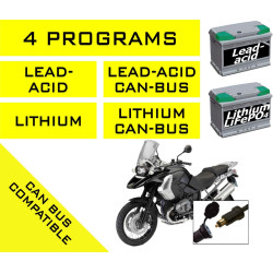 BC Battery Controller 700BCK9 Chargeur de Batterie et Mainteneur EVO+ 12V 1A Plomb/Lithium pour Motos, noir