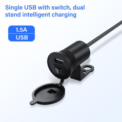 Chargeur USB de moto avec interrupteur, 12 V 1,5 A USB 30 W PD sortie PD chargeur étanche pour véhicule marin, camping-car, bate
