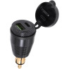 Chargeur Étanche de Prise DIN de Moto vers Chargeur USB QC3.0 et Prise Adaptateur d'alimentation de Type C 30 W