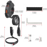 Prise USB pour 22-25mm Guidon, Chargeur de Voiture QC3.0 et PD/Type-c Étanche pour Moto IP66 pour SUV, Marin et Bateau 12V