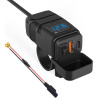 Chargeur de moto, type C PD et QC3.0 Prise USB pour voiture 12 V/24 V étanche avec interrupteur et voltmètre LED pour SUV marin 
