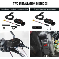 Prise de Chargeur de Voiture avec Type-C, QK3.0 et USB, Adaptateur Étanche IP66 pour Moto avec Interrupteur, Charge Rapide pour 