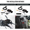 Prise de Chargeur de Voiture avec Type-C, QK3.0 et USB, Adaptateur Étanche IP66 pour Moto avec Interrupteur, Charge Rapide pour 