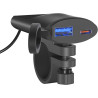 Prise USB Moto Etanche Charge Rapide Interrupteur, Très Mince Prise de Chargeur de Voiture USB/18W QK3.0 et PD/30W Type-c, Charg