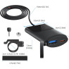 Prise USB Moto Etanche Charge Rapide Interrupteur, Très Mince Prise de Chargeur de Voiture USB/18W QK3.0 et PD/30W Type-c, Charg
