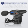 Prise USB Moto Etanche Charge Rapide Interrupteur, Très Mince Prise de Chargeur de Voiture USB/18W QK3.0 et PD/30W Type-c, Charg