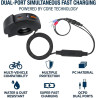 Chargeur USB Moto pour Aprilia Tuareg 660, Double Port Type-C PD 30W QC3.0 Charge Rapide Adaptateur SAE vers USB avec Protection