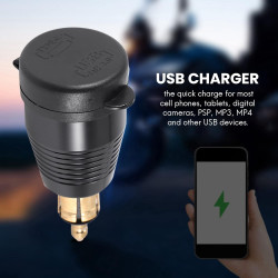 Moto DIN Prise Le Chargeur éTanche à QC3.0 Chargeur USB et Type C 30W Prise D'Adaptateur d'alimentation