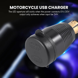 Moto DIN Prise Le Chargeur éTanche à QC3.0 Chargeur USB et Type C 30W Prise D'Adaptateur d'alimentation