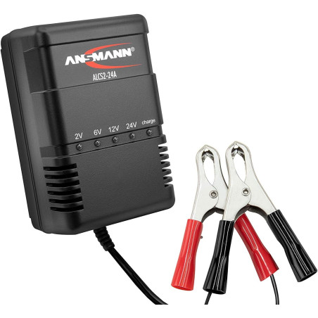 ANSMANN ALCS 2 - 24A Chargeur pour batteries au plomb (1 pce) – Station de recharge pour batteries de voiture, moto, bateau, ton