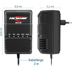 ANSMANN ALCS 2 - 24A Chargeur pour batteries au plomb (1 pce) – Station de recharge pour batteries de voiture, moto, bateau, ton