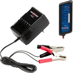 Chargeur automatique pour batteries au plomb ANSMANN ALCS 2-24A de 2V, 6V, 12V & 24V / vendu avec pinces crocodile / Testeur de 