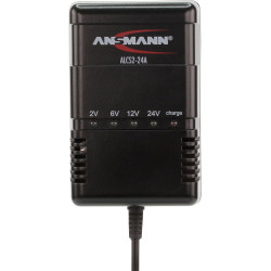 Chargeur automatique pour batteries au plomb ANSMANN ALCS 2-24A de 2V, 6V, 12V & 24V / vendu avec pinces crocodile / Testeur de 