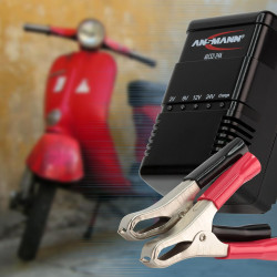 Chargeur automatique pour batteries au plomb ANSMANN ALCS 2-24A de 2V, 6V, 12V & 24V / vendu avec pinces crocodile / Testeur de 