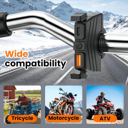 RUIZHI Chargeur USB Moto 12V 48W QC3.0 USB-A et PD Type-C Prise USB Moto Degré d'étanchéité IP65 Compatible avec Téléphone/GPS/A