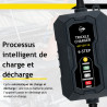 Dunlop Chargeur Goutte 6/12V 1A - Voiture avec Cycle de Charge en 6 étapes - pour Scooter et Moteur - Court-Circuit - d'entretie