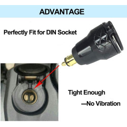 iMESTOU Chargeur de Moto en Aluminium DIN DIN Dual USB Chargeur Rapide 3.0A DIN Hella Adaptateur USB avec Voltmètre Compatible a
