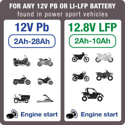 OptiMate 1-Duo-Chargeur automatique de batterie de moto au lithium et plomb-acide, 12 V