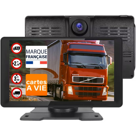 GPS Poids Lourd NaviPro DVR - 9 Pouces - GPS pour Camion Bus Voiture - Caméra de Route intégrée – Dashcam HD- Europe 48 Pays - A