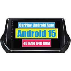 Roverone autoradio carplay pour peugeot 2008 208 2019 2020 2021 2022 android auto écran tactile bleutooth wifi radio player