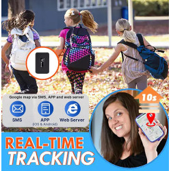 Traceur Winnes Enfant Mini avec Micro GPS pour Voiture Moto Vélo Valise - Suivi en Temps Réel Antivol avec Batterie 1500mAh, Mag